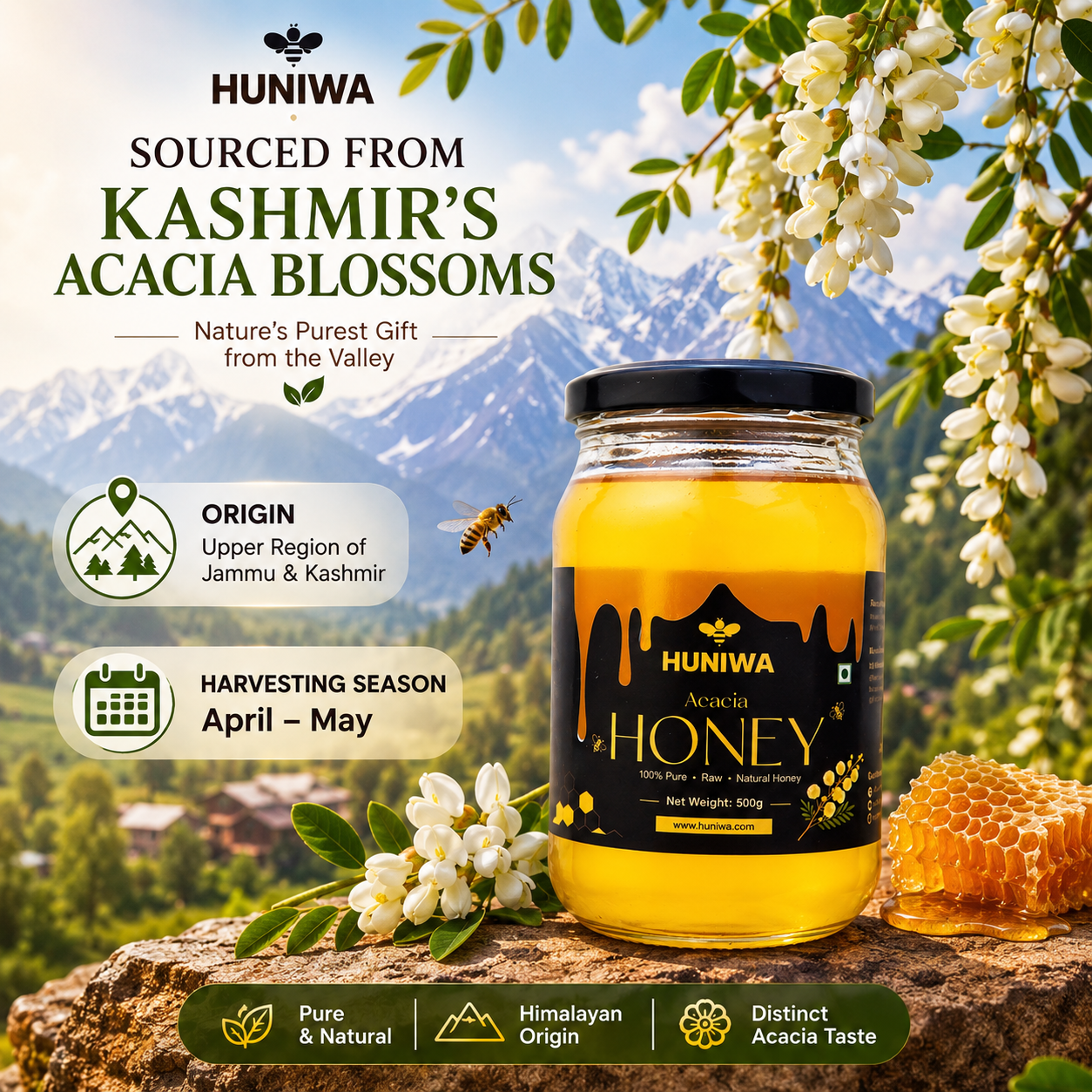 Kashmir Acacia Honey | Kashmir's Finest Raw Acacia Honey