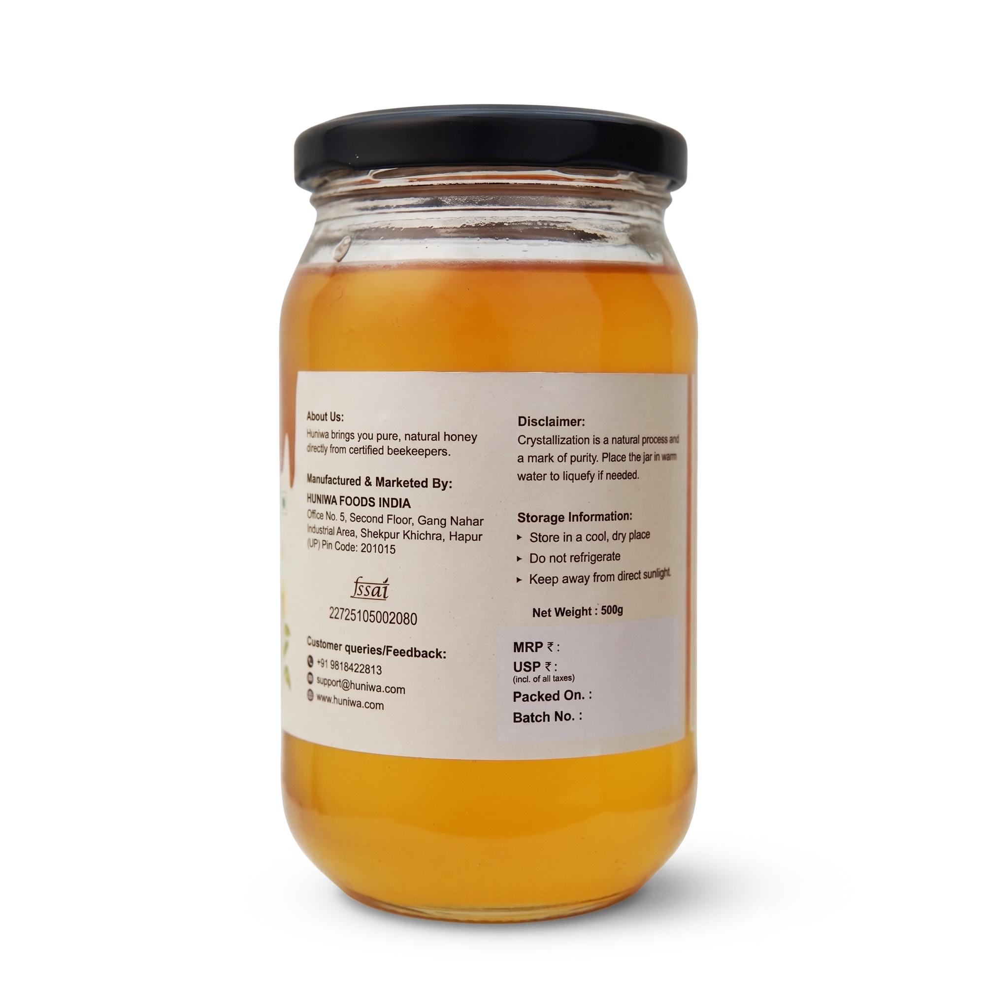 HUNIWA Sunflower Honey | Natural Floral Honey